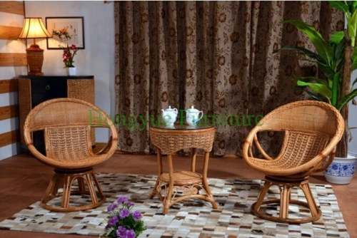 Natural rattan table chair for living room use