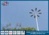 Polygonal HDG 50m Flood Light Poles High Mast for Motoway Lighting