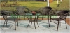 Wicker material patio table chair set furniture