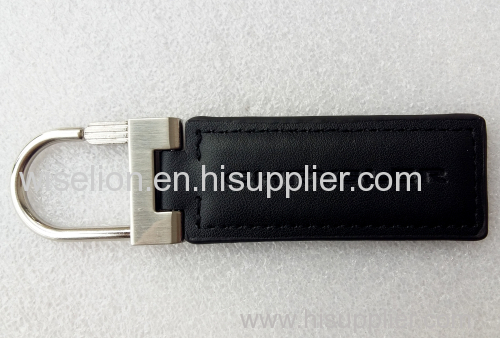 custom PU leather / genuine leather / full grain leather zinc alloy metal key holder keychain 4