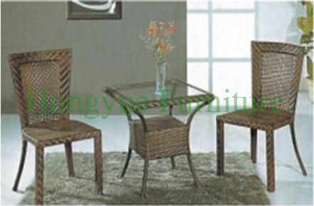 Brown wicker rattan table chair furniture for living room