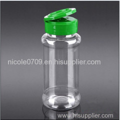 100ml Clear Spice Bottle plastic salt&pepper shaker bottle with Flapper Cap