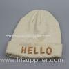 Yiwu Agent Service White Acrylic Hats And Berets Mens Knitted Hat 23*23cm