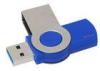 Portable Blue Swivel USB 3.0 Thumb Drive Password Protection