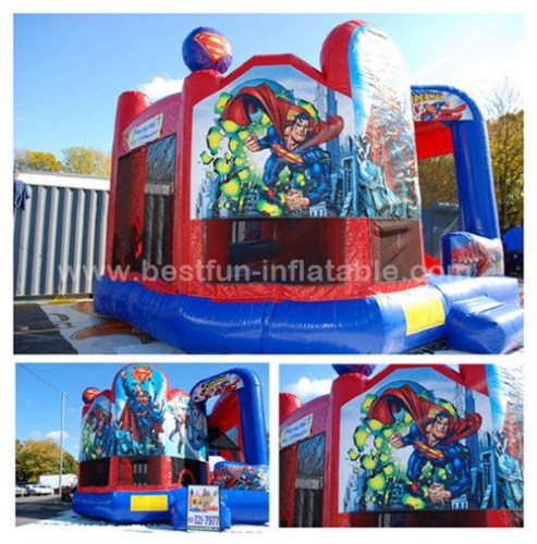 Inflatable new superhero bouncy castle with air pumps