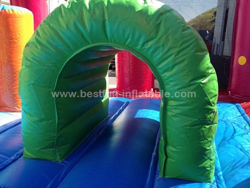 Ultimate combo inflatable bounce house with slide