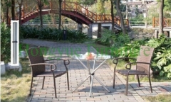 Brown color wicker outdoor table chair furniture set