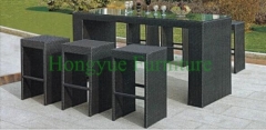 Bar height rattan material table chair set furniture