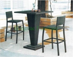 Outdoor patio rattan bar table chair furniture set