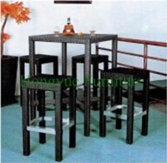 Rattan wicker bar stool height furniture set supplier