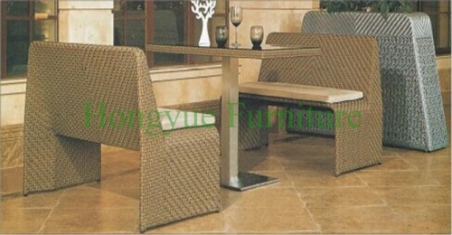 Rattan restaurant dining table chair furniture set sale