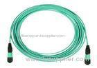 MTP 24 Core Fiber Optic Patch Cord MPO Trunk Cable OM3 OM4 with Aqua Color