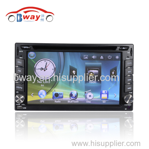 Bway interchangeable car video player for universal car dvd gps 256 MB RAM with Radio bluetooth USB SD slot steering whe