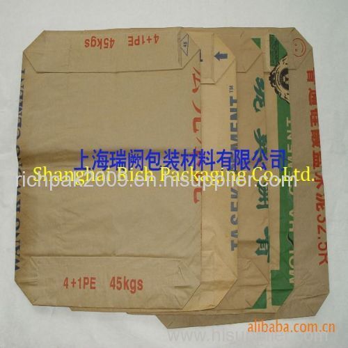 45kg cement kraft paper bag with 4 layers+PE film