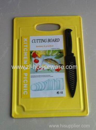 Plastic chopping & cutting board Easy wash kitchen cutting board Cutting block with knife