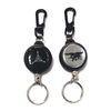 Airport / Hotel Black Retractable Id Card Reel With 60Cm Length Nylon Cord