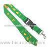 Eco-Friendly Green Woven Lanyards Neck Strap With Carabiner Metal Hook