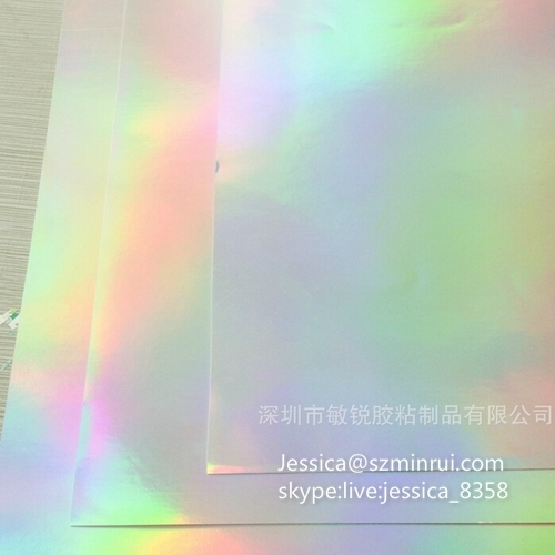 Custom Hologram Brittle Warranty Sticker Paper Holographic Laser Destructible Vinyl Label Easy Broken Paper