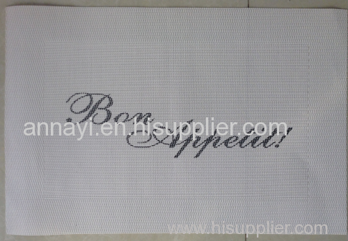 PVC coated mesh fabric cloth for Table mat in different colors and pring logo for you