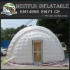 White inflatable dome tent with removable door