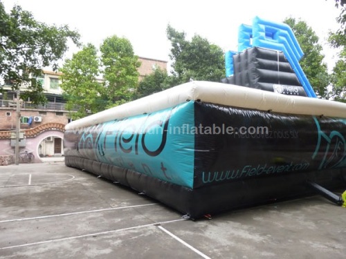 Big air bag with inflatable jumping platform