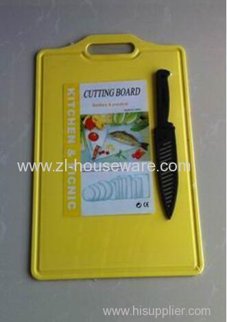 Plastic chopping & cutting board Easy wash kitchen cutting board Cutting block with knife