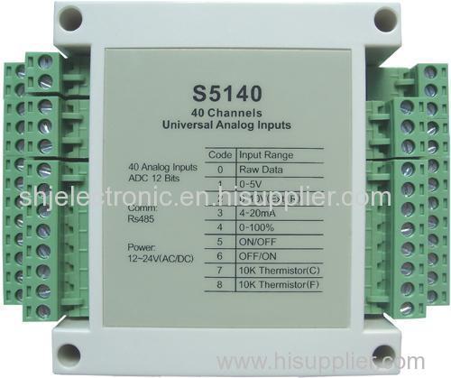 40-CH 0-5v 0-20mA 10K NTC thermistor analog input RS485 Modbus RTU
