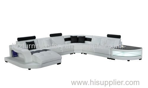 Euro Style Modern Living Room Furniture Sofa Geniune Leather U Shape Leather Sofa