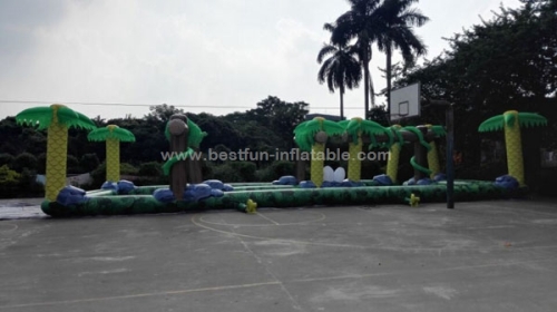 Jungle inflatable go kart track outdoor inflatable track for Karting