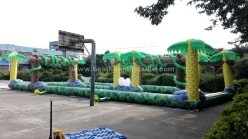 Jungle inflatable go kart track outdoor inflatable track for Karting