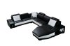 High Density Sponge Corner Italy Leather Sofa with Side Table Sofa Set