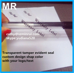 Custom transparent destructible vinyl breakable tamper seal labels
