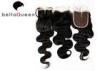 Unprocessed Natural Black Human Hair Medium Parts Lace Closure For Women