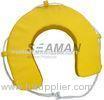 Yellow / White PVC Horseshoe Lifebuoy Ring Leisure Boat Lifesaving Ring