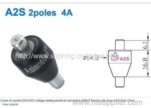 2 pole 4A current 250AC/DC voltage rotating electrical connectors-JINPAT Mercury slip rings