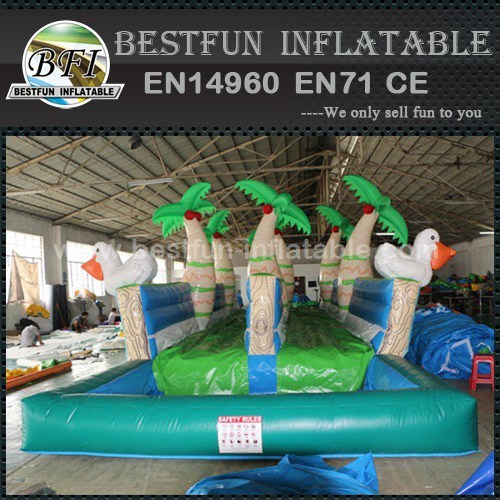 Jungle inflatable water slip slide with pool