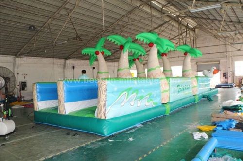 Jungle inflatable water slip slide with pool