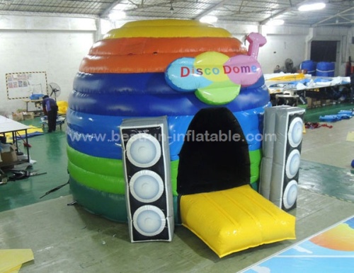 Kids inflatable disco dome bounce house with speaker