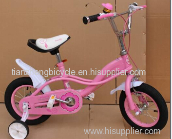 4 wheel steel frame girls bicycle with training wheel