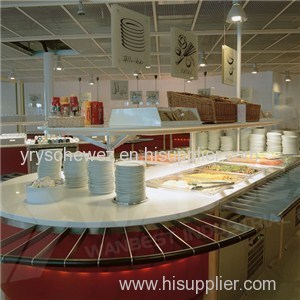 Corian White Restaurant Buffet Counter