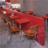Corian Red Restaurant Tables And Wall Cladding