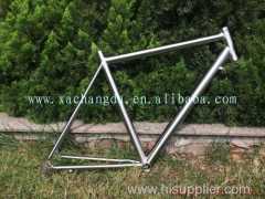titanium road bicycle frame with handing brush finished road bike frame