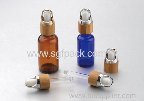 bamboo press pump dropper glass oil bottle 100ml glass bottle dropper
