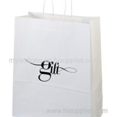 Imprinted Citation White Paper Shopping Bags