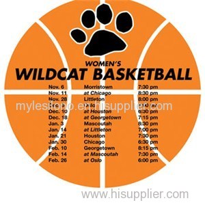 Printed Schedule Basketball 5.75in X 5.75in Magnets