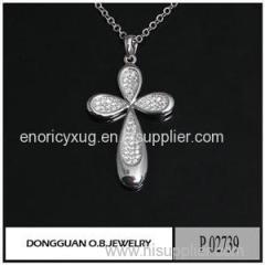 P2739 Micro Pave Cross Shape High Quality Pendant