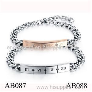 AB088 Luxury Stainless Steel Chain Bracelet For Couples