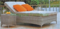 Patio rattan wicker material lounge chair set