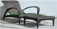 Patio outdoor rattan material lounge chair set