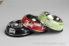 M Size Red Color Pet Dog stainless steel bowl